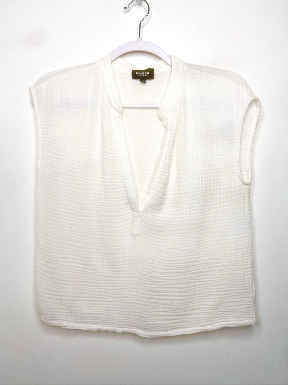 Monrow SET! Gauze Sleeveless Cotton Top and Bottom Drawstring Pants Size Smal